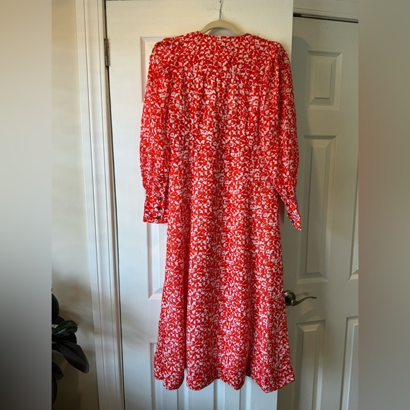 GANNI Abstract Floral Midi Dress sz 38 | sz 6 NWT - Picture 6 of 15